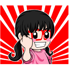 Sticker used by glasses girls. Part3.