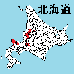 Sticker of Hokkaido map 4