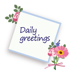 Flower and card greeting stickers