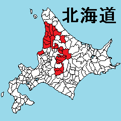 Sticker of Hokkaido map 5