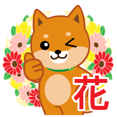 Shiba dog "MUSASHI" 25 Flower(tw)