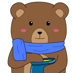 The bear is busy