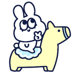 Moving Scandinavian-style fat rabbit