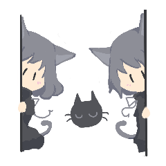 little grey cats monochrome