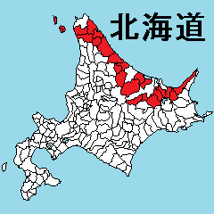 Sticker of Hokkaido map 6
