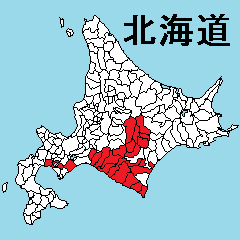 Sticker of Hokkaido map 7