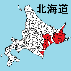 Sticker of Hokkaido map 8
