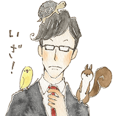 Business person with small animals