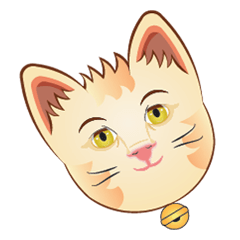 Cute yellow cat with yellow eye sticker