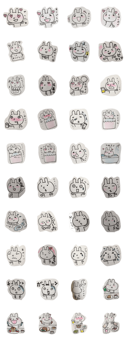 rabbit Handwriting sticker