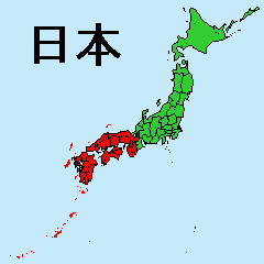 Sticker of Japanese map 2