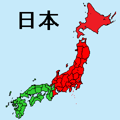 Sticker of Japanese map 1