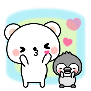 To move! Cute sticker of polar bear. 3