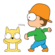 Stupid kid and naughty dog