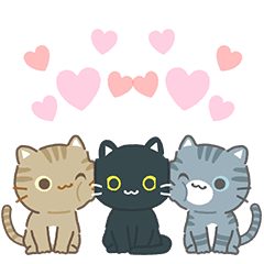 Three cats animation sticker (No text)