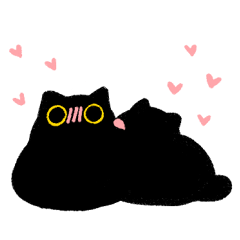 Owl Black Cat In Love