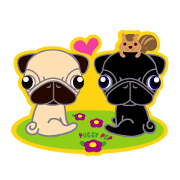 Fawn&BlackPug Sticker#2 Fawn&BlackPug Sticker#2