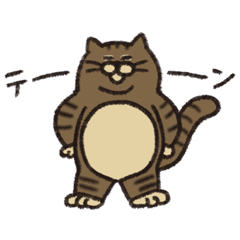 Chubby the brown tabby cat