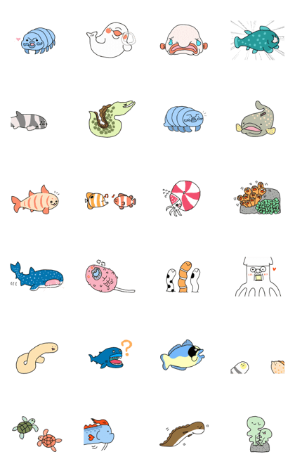 Strange creatures of the sea Sticker Strange creatures of the sea Sticker