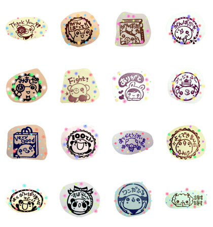 Stickers Of Eraser Hanko Stickers Of Eraser Hanko