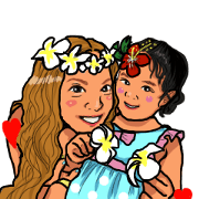 Maho and Shuna's aloha sticker