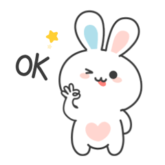 Super cute little white rabbit