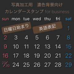 Calendar Sticker for dark-colored 2 EN