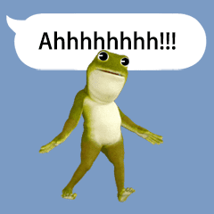 Frog dancing hard at speech balloon (E)
