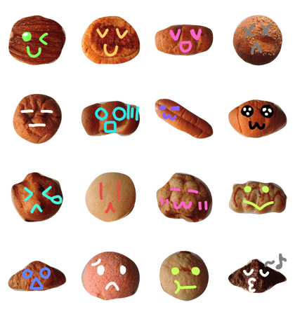 Add a face to the picture of bread Add a face to the picture of bread