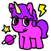 POP and VIVID color Unicorn's Sticker.