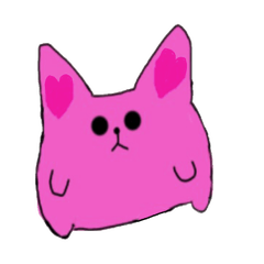 pink kitty stamp