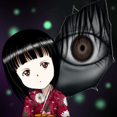Garota japonesa de quimono de terror　S