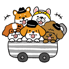 Funny five dogs sticker