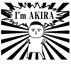 Akira is moving.Name sticker