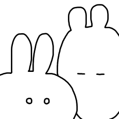 Round face and long face rabbit