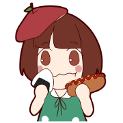 Apple girl "Pomu chan" Sticker