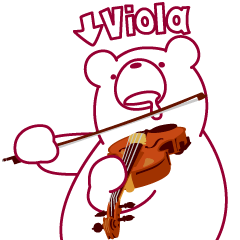 The bear "UGOKUMA" He plays a Viola.
