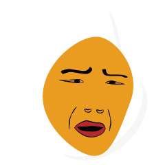 Funny face with Fried egg