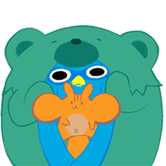 A bear and a squirrel and owl