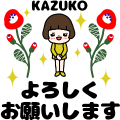 [POPUP sticker] "KAZUKO" CUTE GIRL