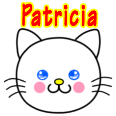 Patricia name sticker(Whimsical cat)