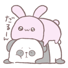 Daily stickers of pandas and rabbits