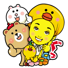 Lovely pink Bear & Moemoe /Japanese