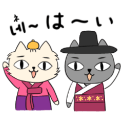 Hanbok cats