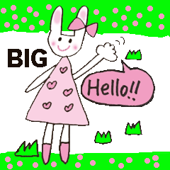 Pink favorite cute rabbit's Big Stickers