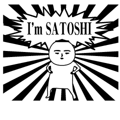 Satoshi is moving.Name sticker