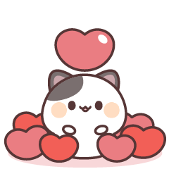 bicolor cat moving sticker (reaction)
