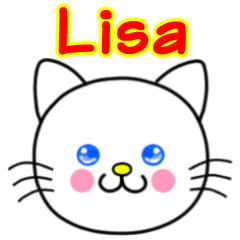 Lisa name sticker(Whimsical cat)