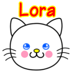 Lora name sticker(Whimsical cat)