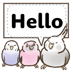 Parakeets and Bunbori Message Stickers
